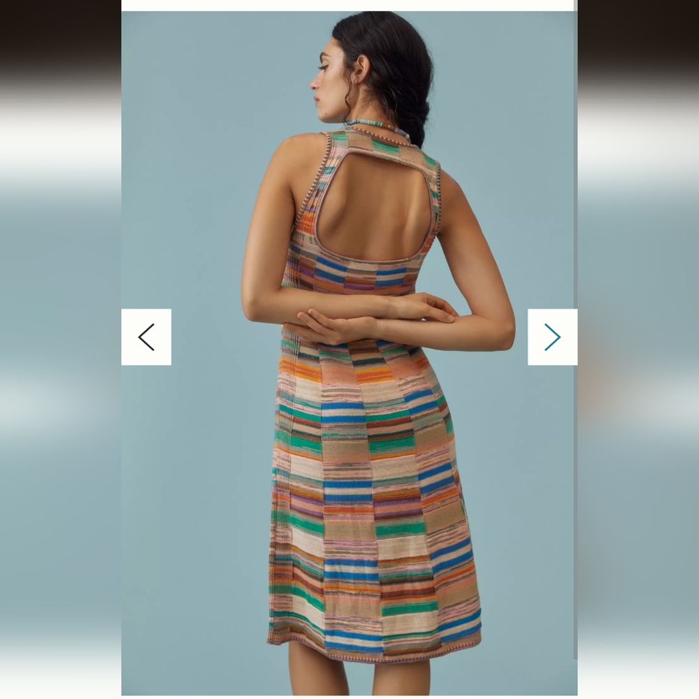 Anthropologie Multicolor Striped Midi Dress - Picture 3 of 9